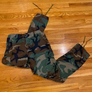 Cargo camo parachute drawstring pants